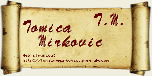 Tomica Mirković vizit kartica